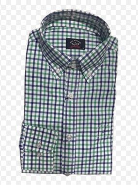 PAUL & SHARK YACHTING  GINGHAM BUTTON DOWN POPLIN SHIRT MENS SZ 38